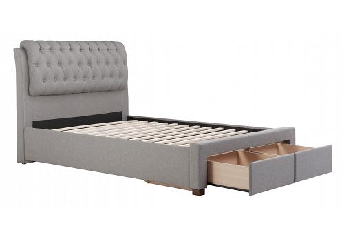 5ft King Size Valentine Grey fabric upholstered 4 drawer storage bed frame 1